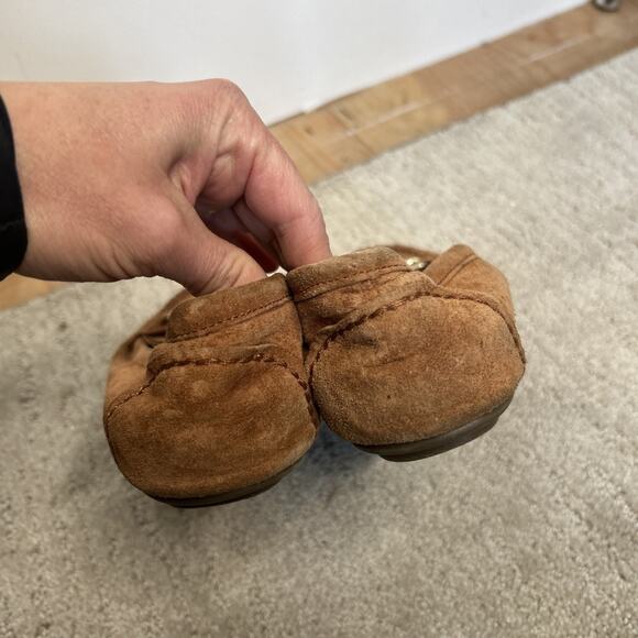 Vionic Mesa Brown Suede Slip On Loafer Women's Size 7 Chain Accent Comfort - Picture 6 of 8